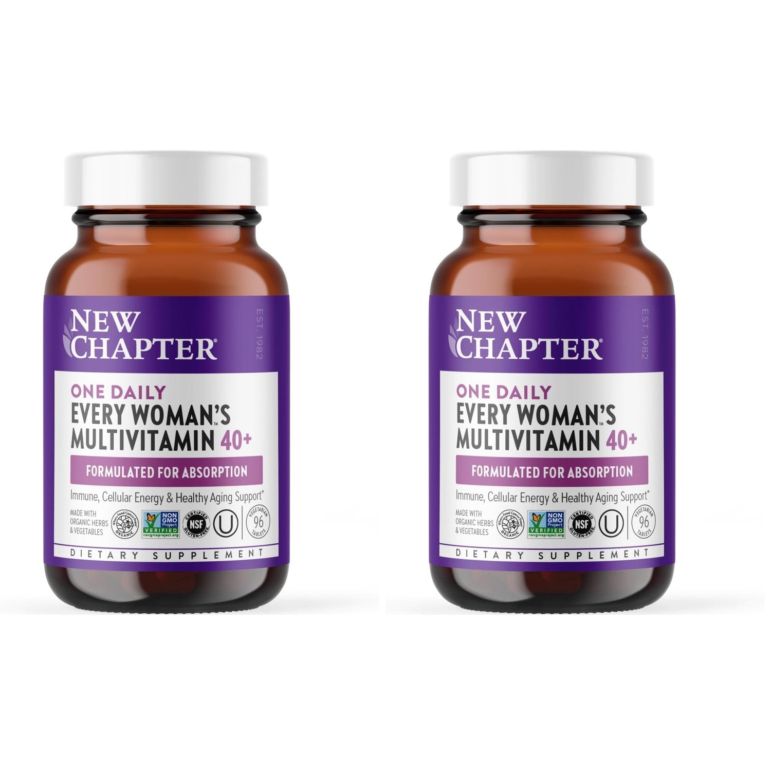 New Chapter Every Woman's One Daily 40+ Multivitamin, 72 Tablets | Supports Immune, Bone, Skin, and Cellular Energy Health, Non-GMO, Gluten Free, Dairy Free, Vegetarian and Kosher