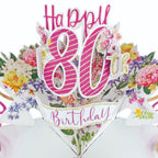 Happy 80th Birthday Pop-Up Greeting Card Original Second Nature 3D Pop Up Cards