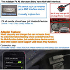 Buy now Bluetooth Adapter Compatible with Mercedes Benz MMI Port Cell Phone Apple iPhone iPod Android Capable Devices Play HiFi Music at indiglob india