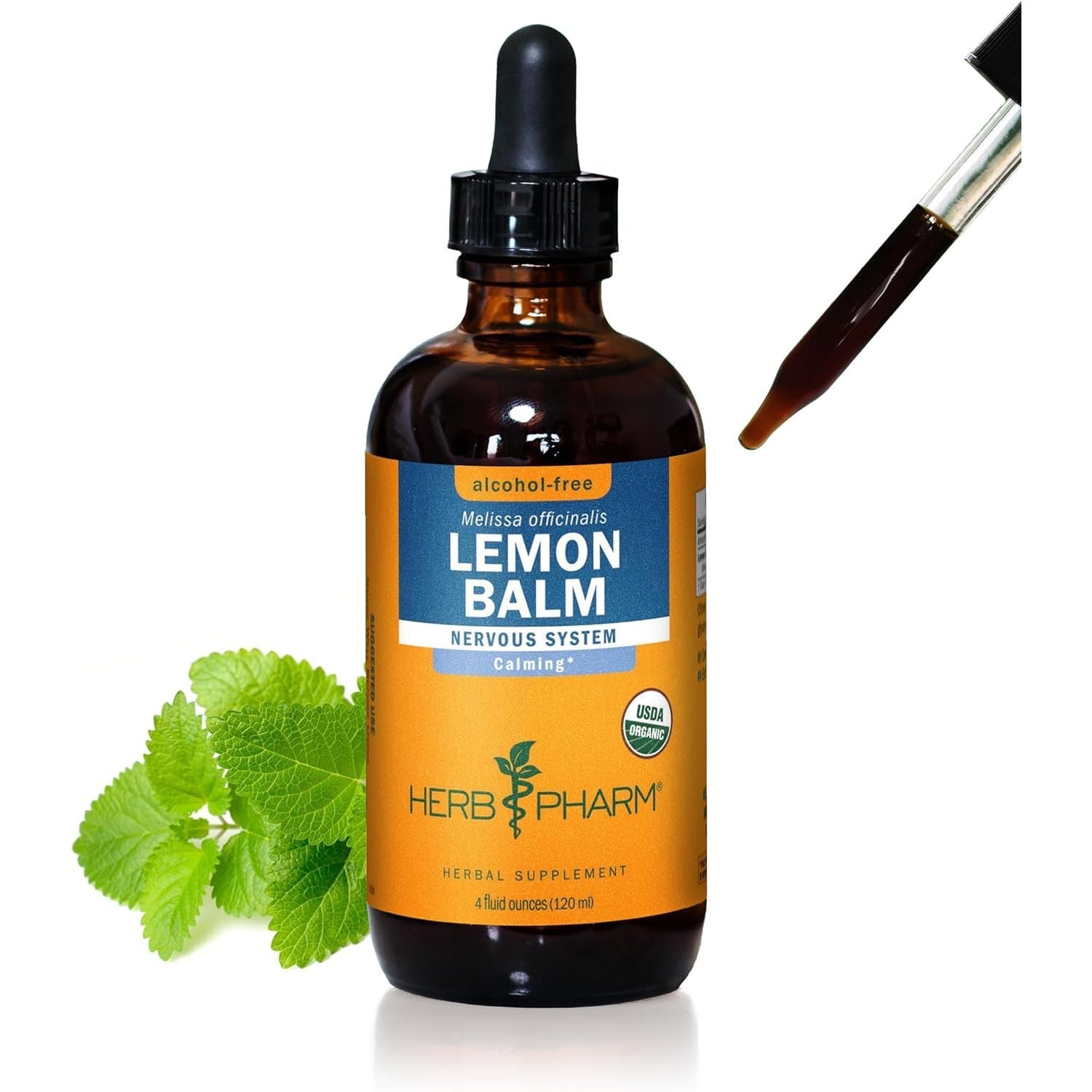 Buy now Herb Pharm Certified Organic Lemon Balm Liquid Extract for Calming Nervous System Support, Alcohol-Free Glycerite, 1 Oz 4 Fl Oz (Pack of 1) at indiglob india