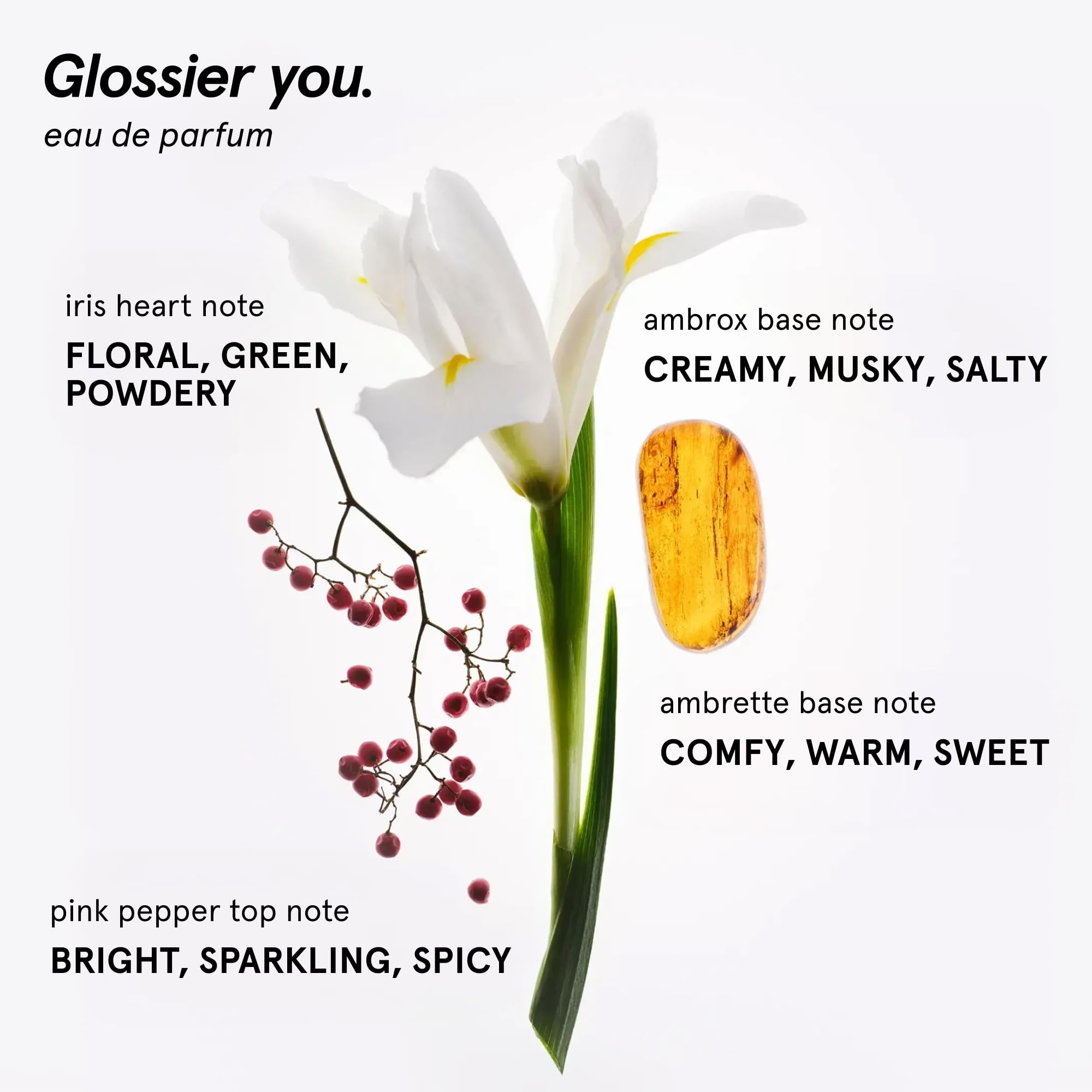 Glossier You Eau de Parfum, Unisex Skin-Scent Enhancer, XL 100 ml | Warm, Musky & Spicy, Pink Pepper, Iris & Ambrox Base Notes, Smells Different on Everyone, Layer & Mix to Match Your Mood