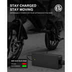 VHBW 42V Charger for Jetson Electric Bike, Compatible with Jetson Bolt, Bolt Pro, Adventure, Journey, Shadow, LX10, J5, J8 Bikes and for Jetson Eris, Ora Pro, Racer, Rhythm, Ryder Scooters