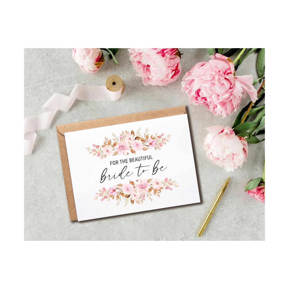 For The Beautiful Bride To Be Card - Bride Card - Floral Card - Bridal Shower card - Happy Wedding Card - Congrats Wedding Card - Card For Her