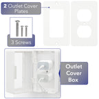 Bates- Baby Safety Outlet Cover Box, Locking Baby Proof Outlet Covers