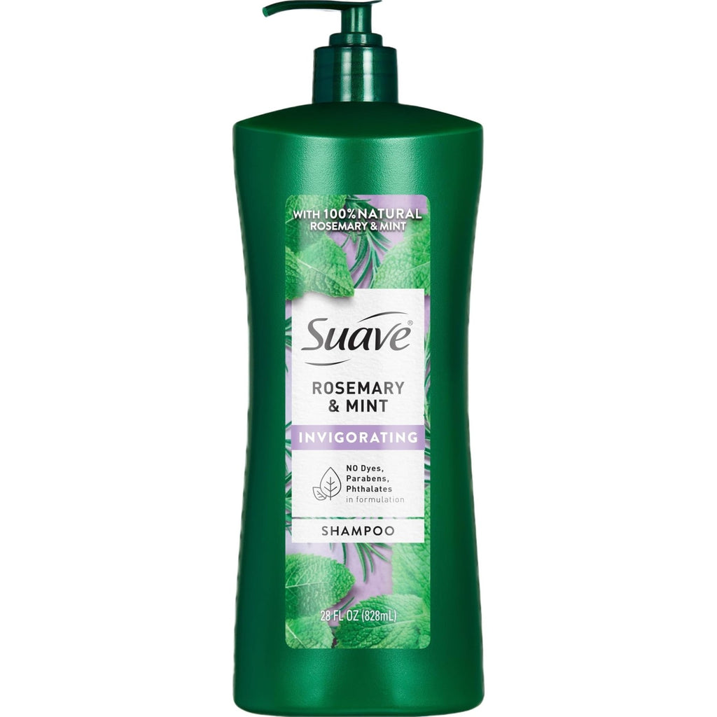 Suave Invigorating Shampoo with Rosemary & Mint, Refreshing & Replenishing Care for Healthy-Looking Hair, No Parabens, Phthalates, or Dyes, 28 FL OZ Bottle