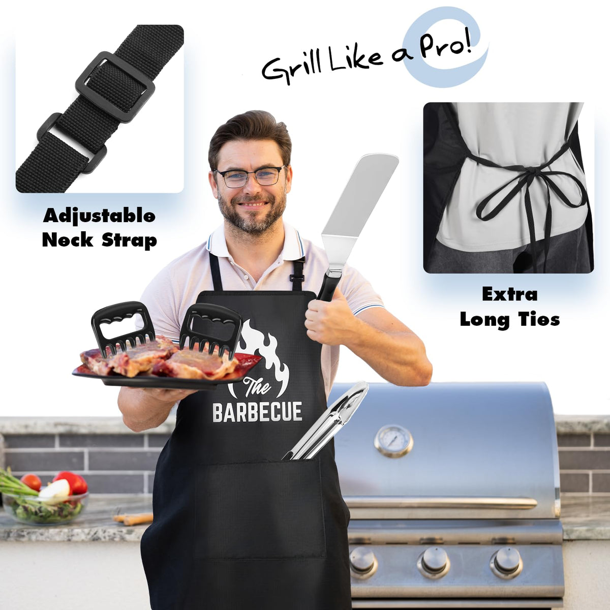31PCS Griddle Accessories Kit for Blackstone, Flat Top Hibachi Grill Spatula Set with 2 Melting Domes, Burger Press, Patty Maker and Apron, Professional Teppanyaki Tools Gifts for Outdoor BBQ