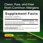 NatureBell Quercetin 1,000mg - 240 Capsules - Ultra Strength Supplement for Healthy Immune Support* - Quercetin Dihydrate from Sophora Japonica - 3rd Party Tested - Single-Ingredient Purity