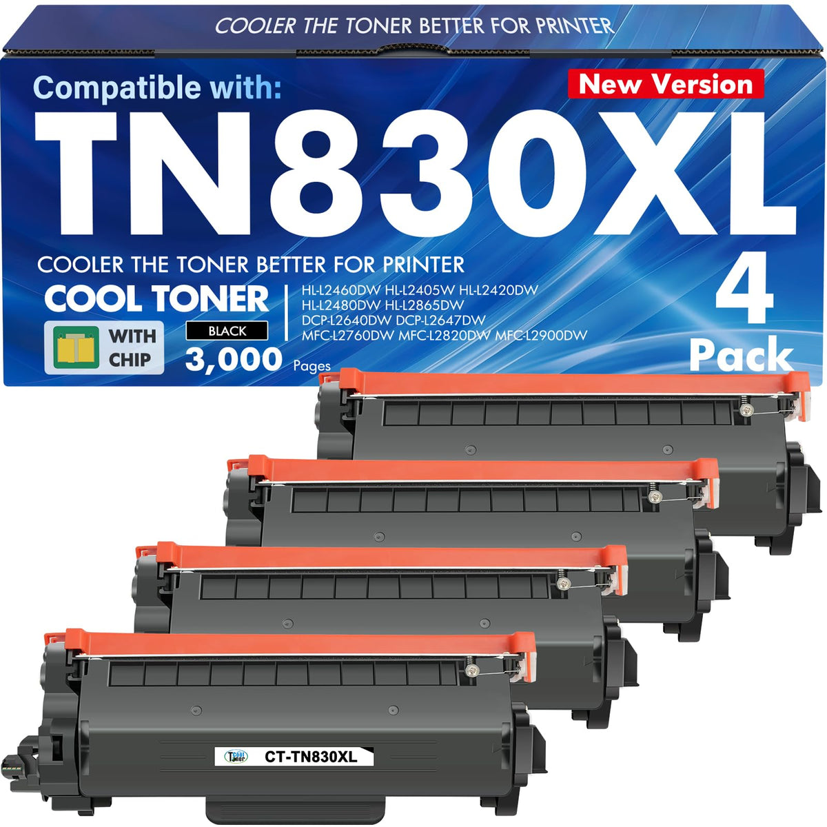 TN830 TN830XL 830 XL/V/R Toner for Brother Printer DCP-L2640DW HL-L2460DW