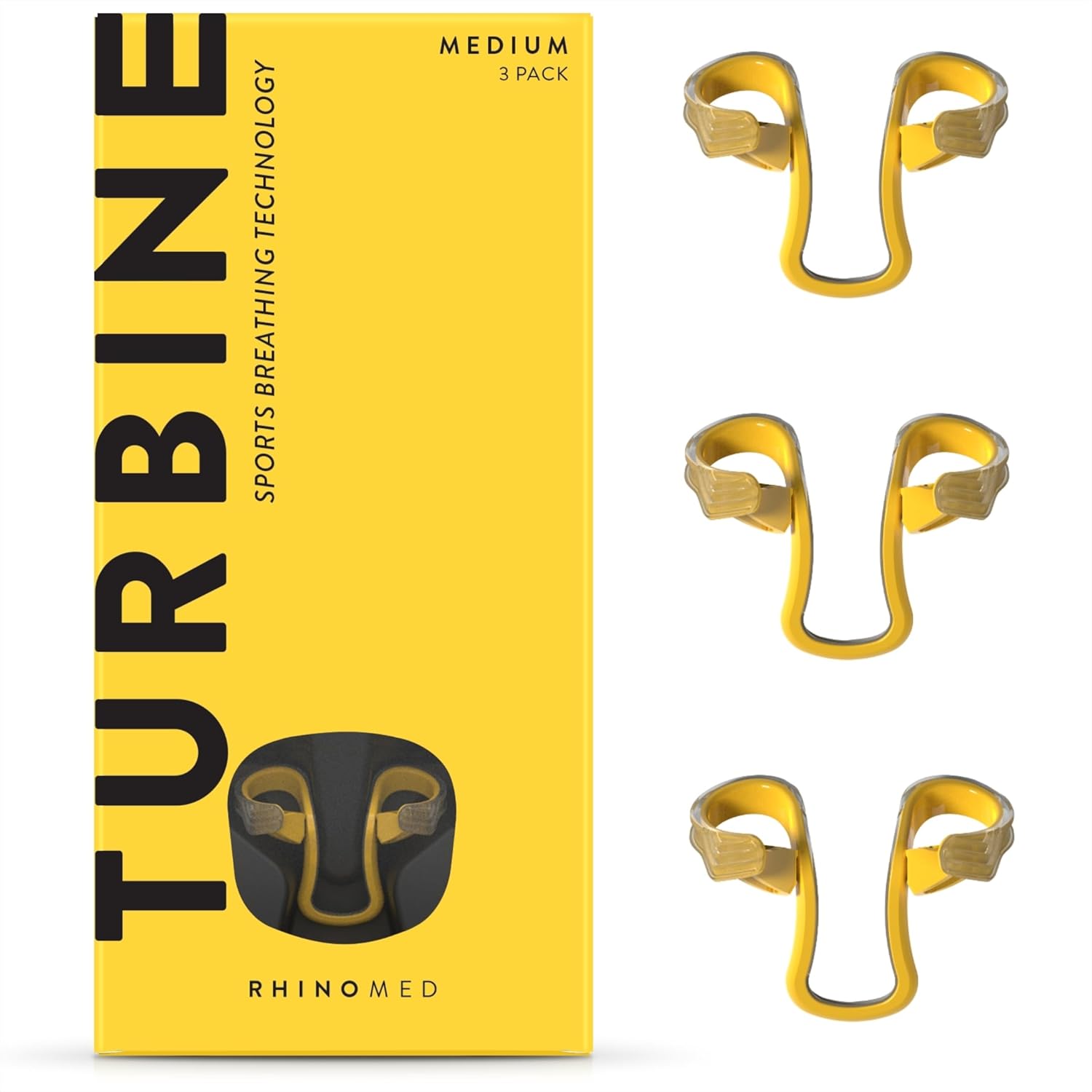 Buy now Turbine Nasal Dilator for Athletes - Pack of 3 Turbine Dilators Designed for Athletic Training - Increase Airflow to Lungs by 38% During Exercise, Sports Training, Cycling & Running 3 Pack Medium at indiglob india