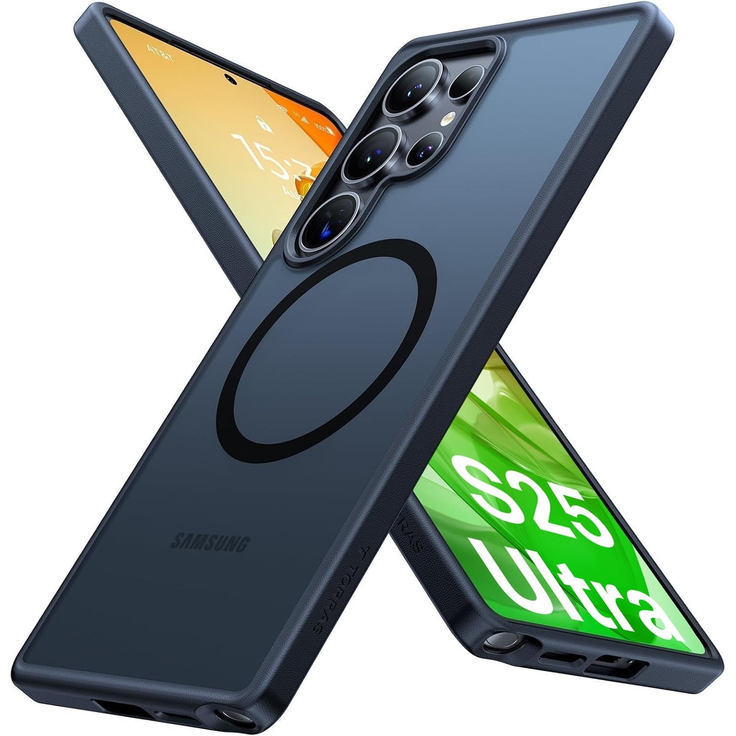 Buy now TORRAS Magnetic Shockproof for Samsung Galaxy S23 Ultra Case, Fit for MagSafe, 4X Military Grade Protection, Translucent Slim Case for Samsung S23 Ultra Case Anti-Fingerprint Anti-Scratch, Black Black S25 Ultra 6.8" at indiglob india