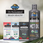 Garden of Life Dr. Formulated Brain Health 100% Organic Coconut MCT Oil 16 fl oz Unflavored, 13g MCTs, Body & Brain Fuel, Certified Non-GMO Vegan & Gluten Free, Hexane-Free
