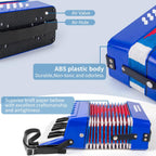 Buy now Accordion, 17 Keys Piano Accordion 8 Bass with Straps for Beginners Kids Student Educational Musical Instrument (Blue) at indiglob india