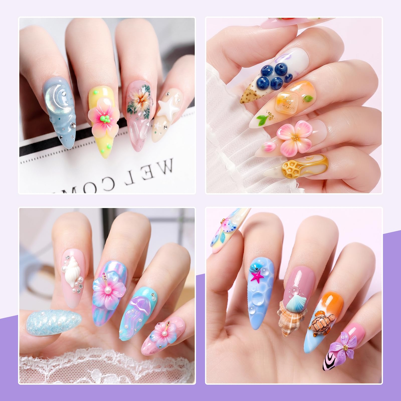 Explore vibrant and stylish nail art designs with MIZHSE 3D Sculpting Gel. Verified by CuratCart for quality assurance.
