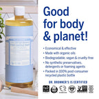 Buy now Dr. Bronner's Magic Soap-Pure-Castile Liquid Soap (Baby Unscented, 32 ounce, 2-Pack)-Regenerative Organic Certified Oils, 18-in-1 Uses: Body, Laundry & Dishes, For Sensitive Skin, No Fragrance at indiglob india