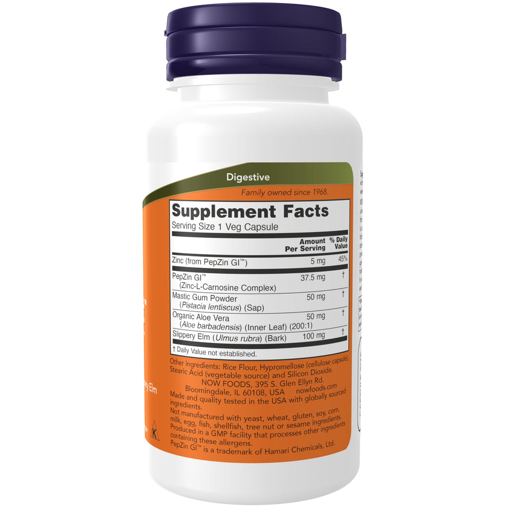 Buy now NOW Foods Supplements, Gastro Comfort, plus Mastic Gum, Aloe Vera and Slippery Elm, 60 Veg Capsules at indiglob india