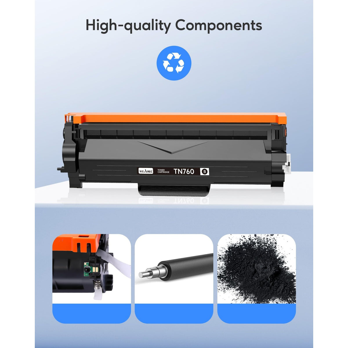 TN760 Toner Cartridges Replacement for Brother Toner TN-730/TN-760 Compatible HL-L2350DW MFC-L2710DW MFC-L2750DW HL-L2395DW HL-L2370DW DCP-L2550DW HL-L2390DW (Black, 2 Pack)
