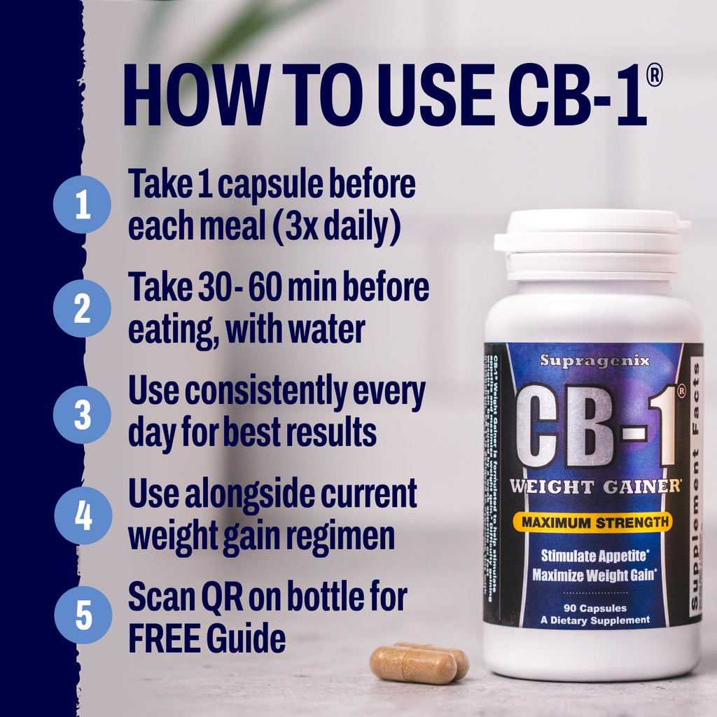 CB-1 Weight Gainer Pills (90 Count) | Clinically Tested Appetite Stimulant