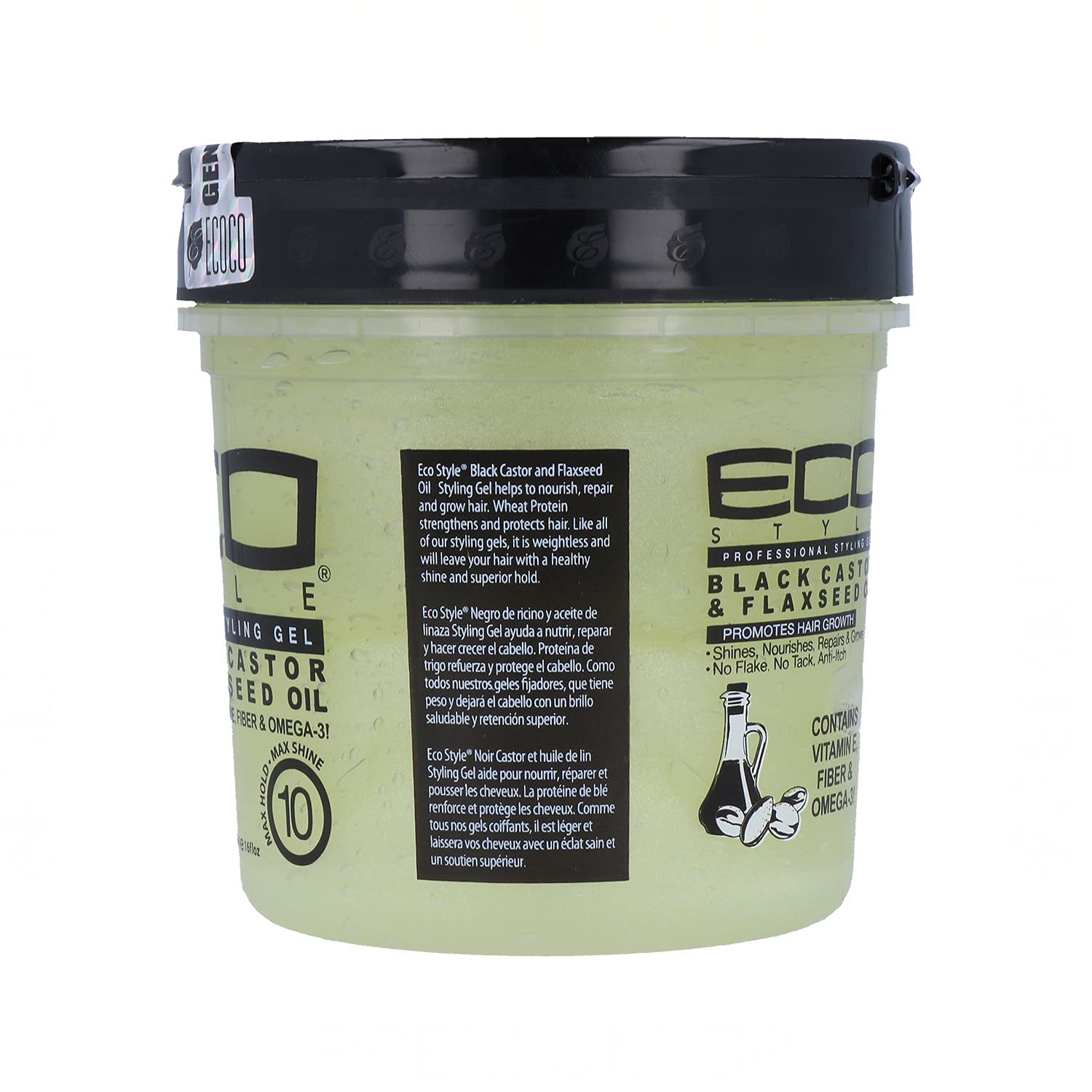 Buy now Eco Style Ecoco Gel - Black Castor Flaxseed Oil - Long Lasting Shine - Nourishes And Repairs Damaged Hair - Promotes Healthy Scalp - Provides Superior And Weightless Hold - Effortless Style - 16 Oz at indiglob india