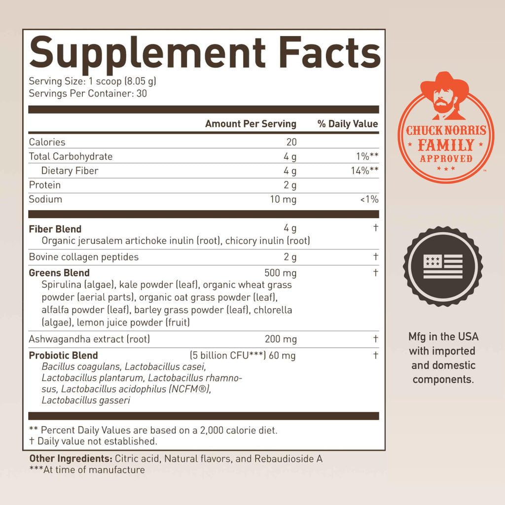 ROUNDHOUSE PROVISION Morning Kick Greens Powder, Watermelon Mint, 3 Pack | Greens Superfood Powder for Gut Health, Sugar Free, Caffeine Free, Ashwagandha, Collagen Peptides, Probiotics, Chuck Norris