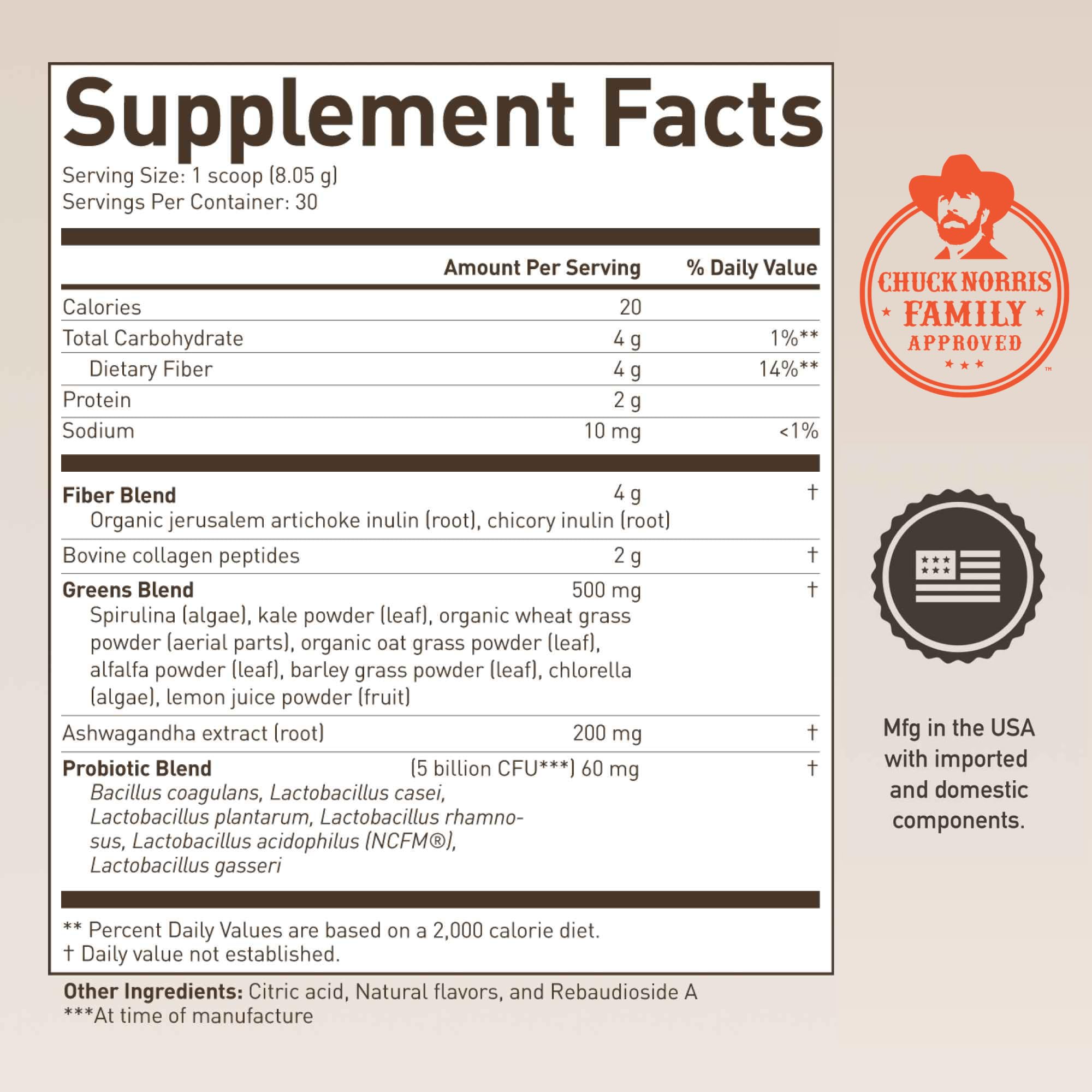 ROUNDHOUSE PROVISION Morning Kick Greens Powder, Watermelon Mint, 3 Pack | Greens Superfood Powder for Gut Health, Sugar Free, Caffeine Free, Ashwagandha, Collagen Peptides, Probiotics, Chuck Norris