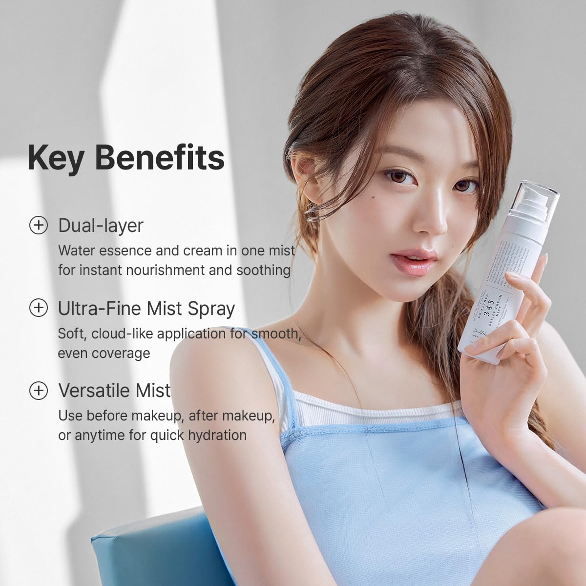 Dr.Althea 345 Relief Cream Mist, Korean Vegan Skin Care, 3.38 Fl Oz | Insant Hydration, Calming Skin Irritation with Hyaluronic Acid, Panthenol, Centella Asiatica Leaf Water, Madecassoside