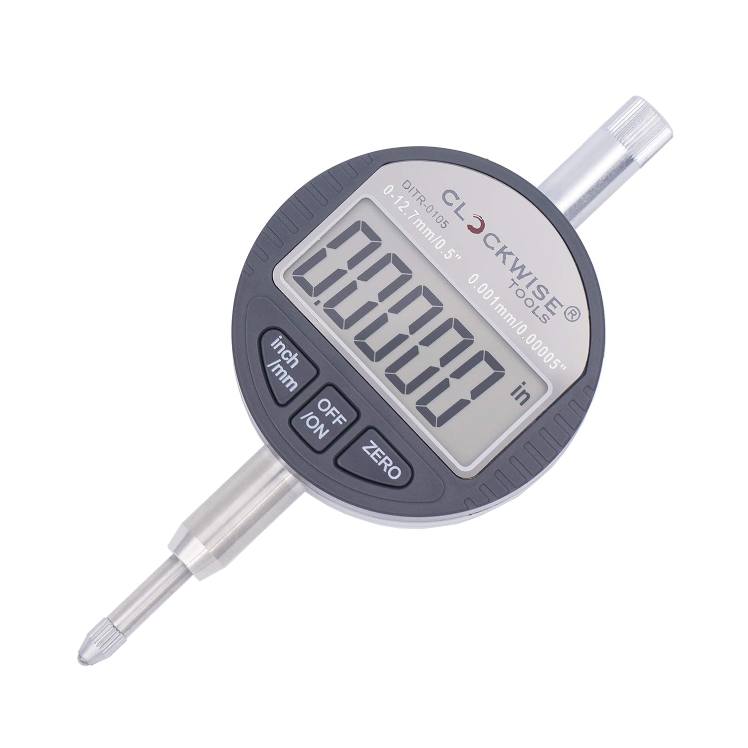 Buy now Clockwise Tools Digital Indicator with Magnetic Base Holder Stand, DIBR-0105 0-1 Inch/25.4mm, Inch/Metric Conversion, Auto Off DITR-0055; 0-0.5" 12.7mm; 0.00005" Resolution at indiglob india