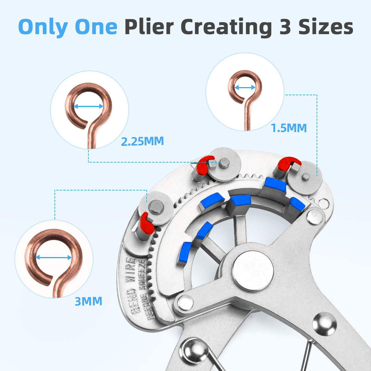 Looper Pliers in One Step for Jewelry Making 1.5mm-2.25mm-3mm Looping Size