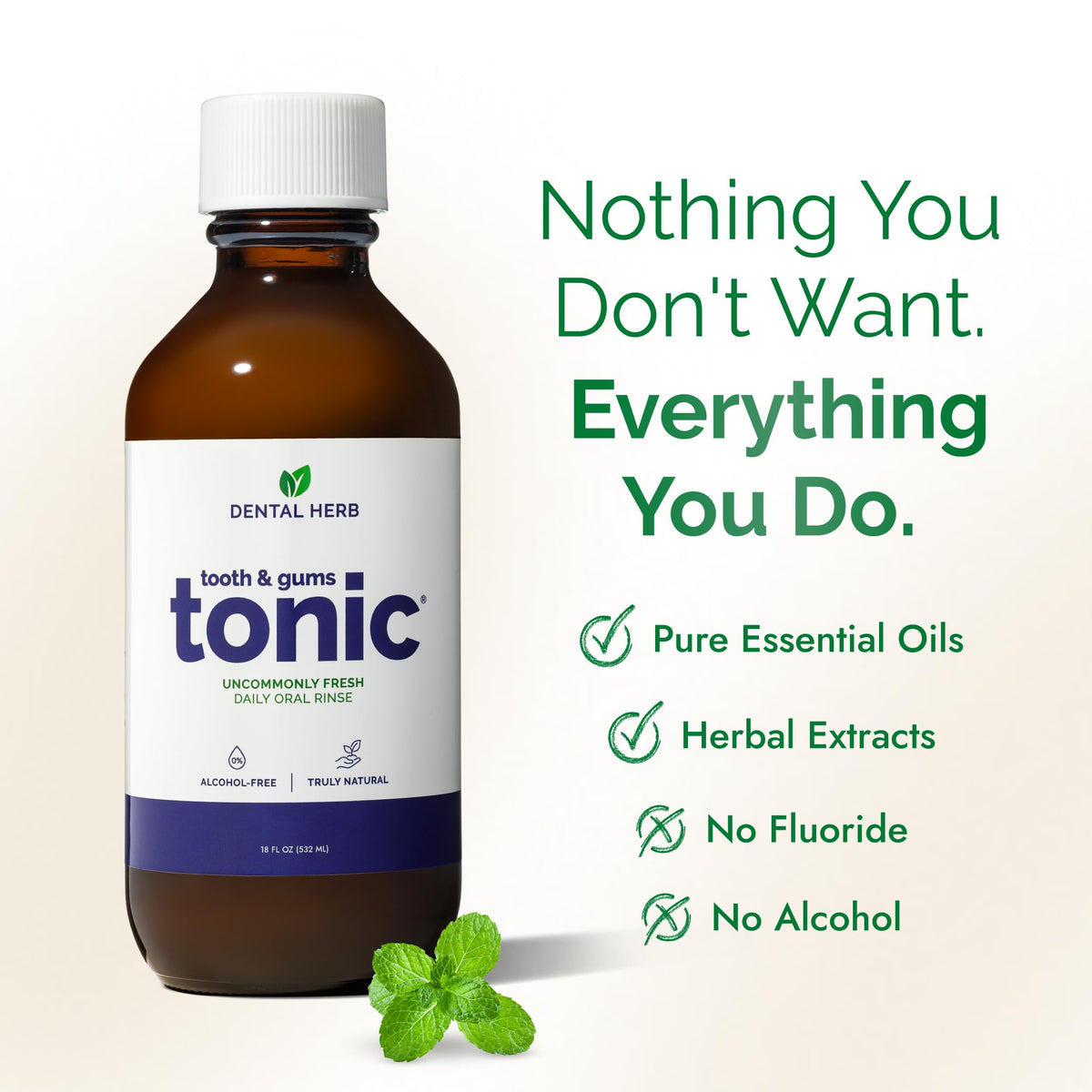 Dental Herb Company Tooth & Gums Tonic Mouthwash Herbal Oral Rinse 18oz (2)