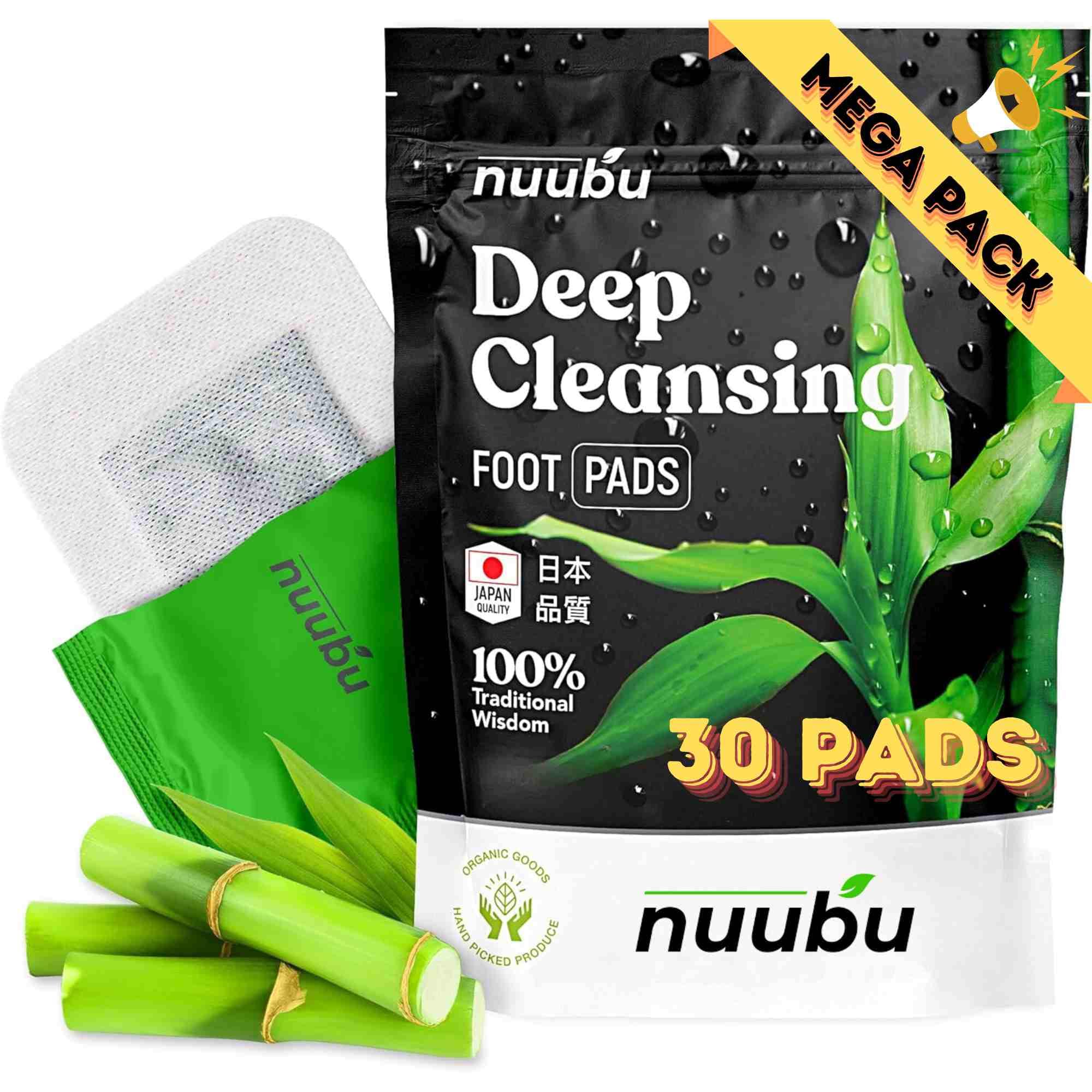 Foot Pads - Premium Japanese Organic Natural Herbal Patches for Foot Care, Natural Ingredients - Bamboo Vinegar & Tourmaline (30 Pc)