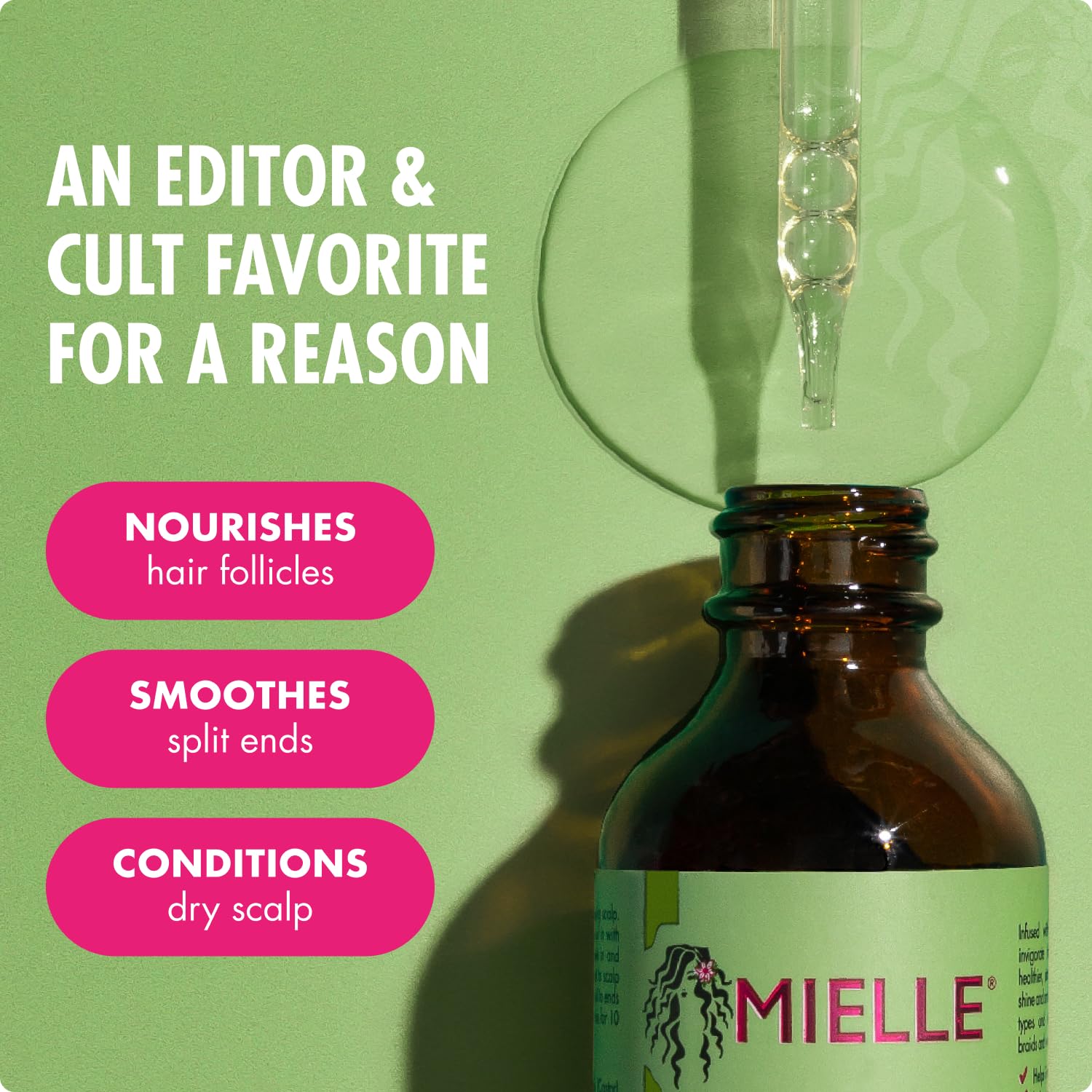 Mielle Organics Rosemary & Mint Hair Oil - Strengthening Biotin Oil Infused Frizzy & Damaged Hair Care - Split Ends & Dry Scalp Treatment to Support Longer, Healthier Strands, 2 Ounce