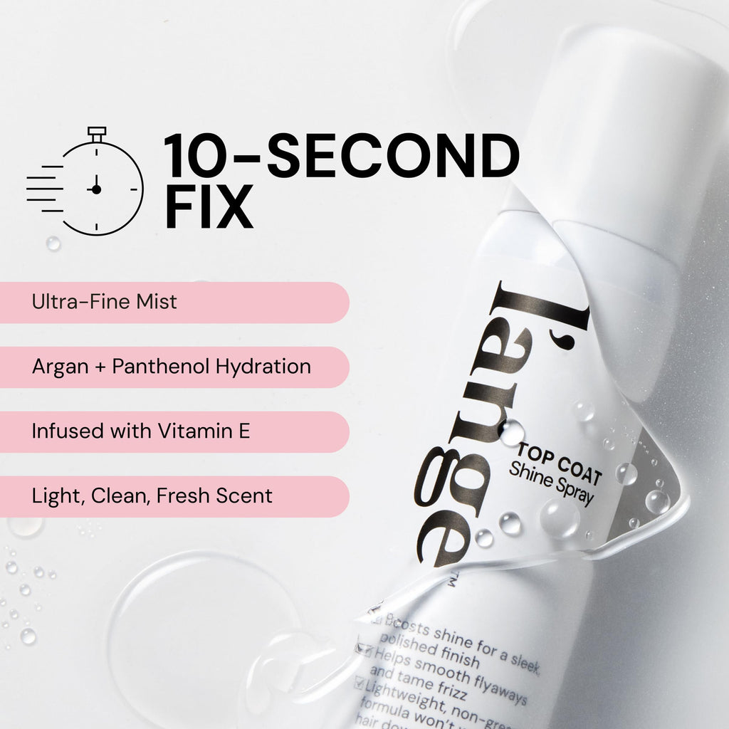 L'ANGE HAIR Top Coat Shine Spray | Hair Gloss Finishing Spray | High-Gloss Finish | Controls Frizz & Flyaways | Ultra-Fine Hydrating Mist | Lightweight, Won't Weigh Hair Down