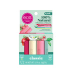 eos 100% Natural Lip Balms- Coconut Milk, Pineapple Passionfruit, Watermelon Frosé & Raspberry Kiwi Splash, All-Day Moisture Lip Care, 0.14 oz, 4-Pack