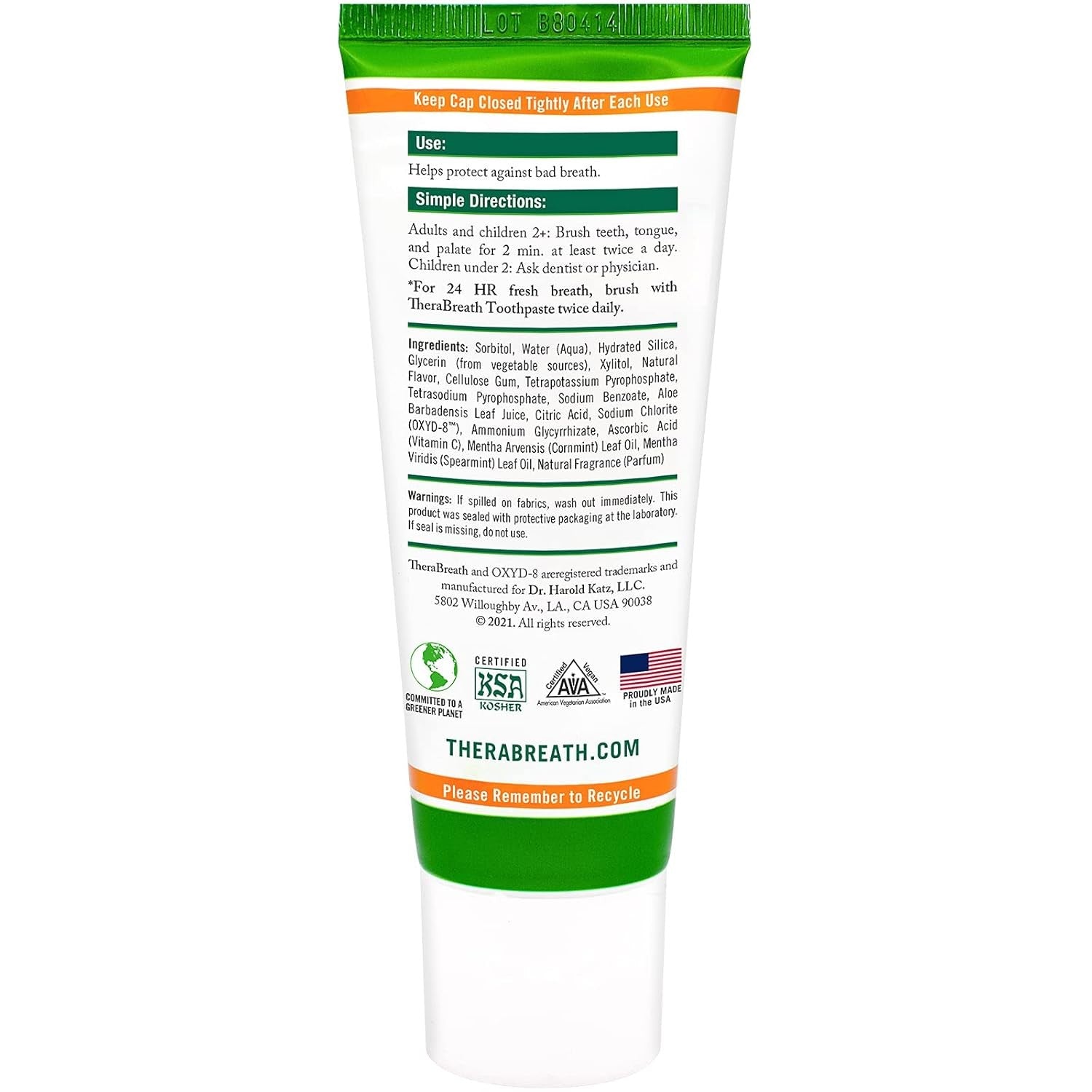 Buy now TheraBreath Fresh Breath Dentist Formulated Fluoride Free Toothpaste, Mild Mint, 4 Ounce (Pack of 2), Multi at indiglob india