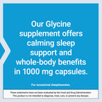 Life Extension Glycine, 1000 mg, Amino Acid that Promotes Healthy Sleep, Gluten-Free, Non-GMO, Vegetarian, 100 Capsules