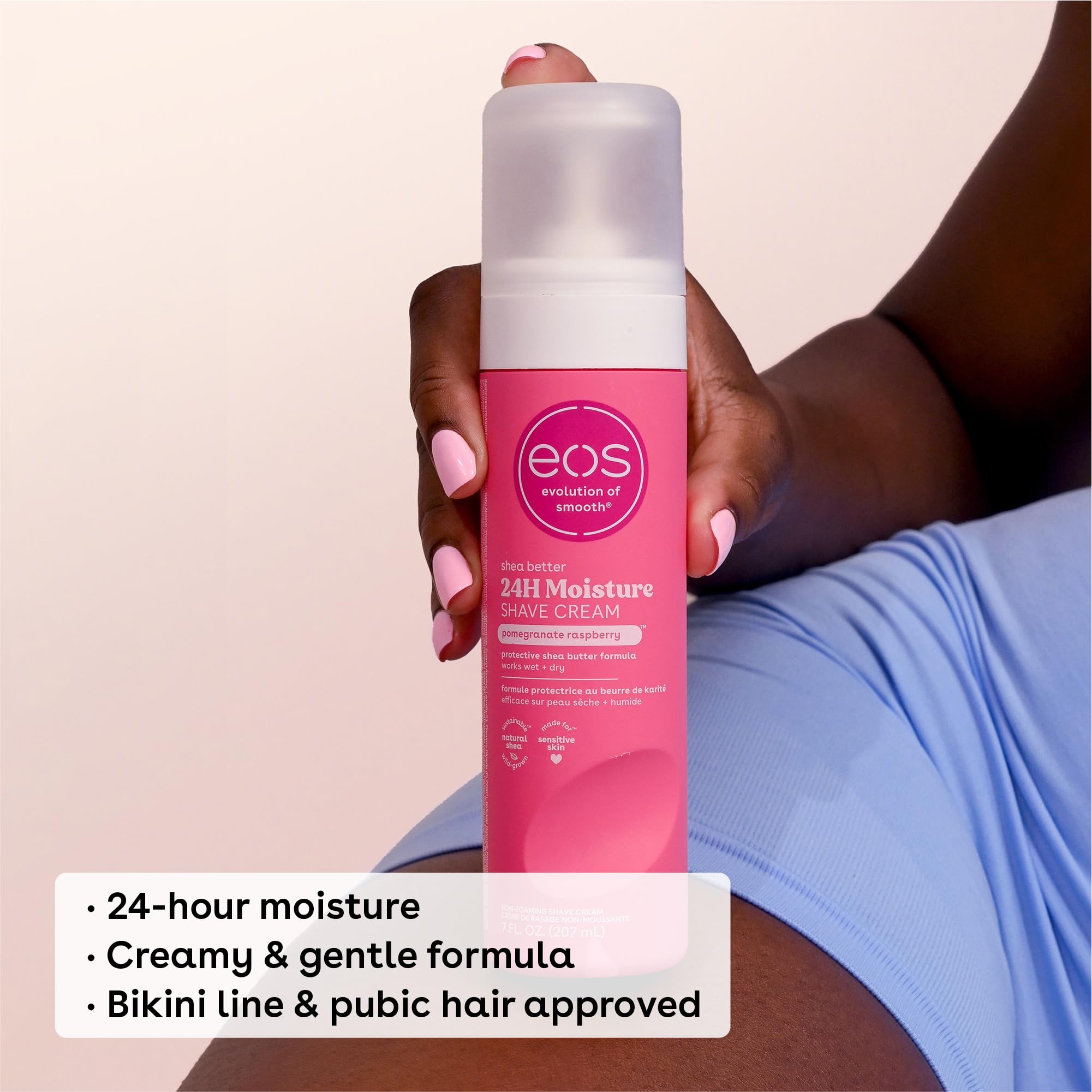 eos Shea Better Shave Cream- Pomegranate Raspberry, Shea Butter, Aloe Vera, 24H Moisturizing Shaving Cream for Women, 7 fl oz, 2-Pack