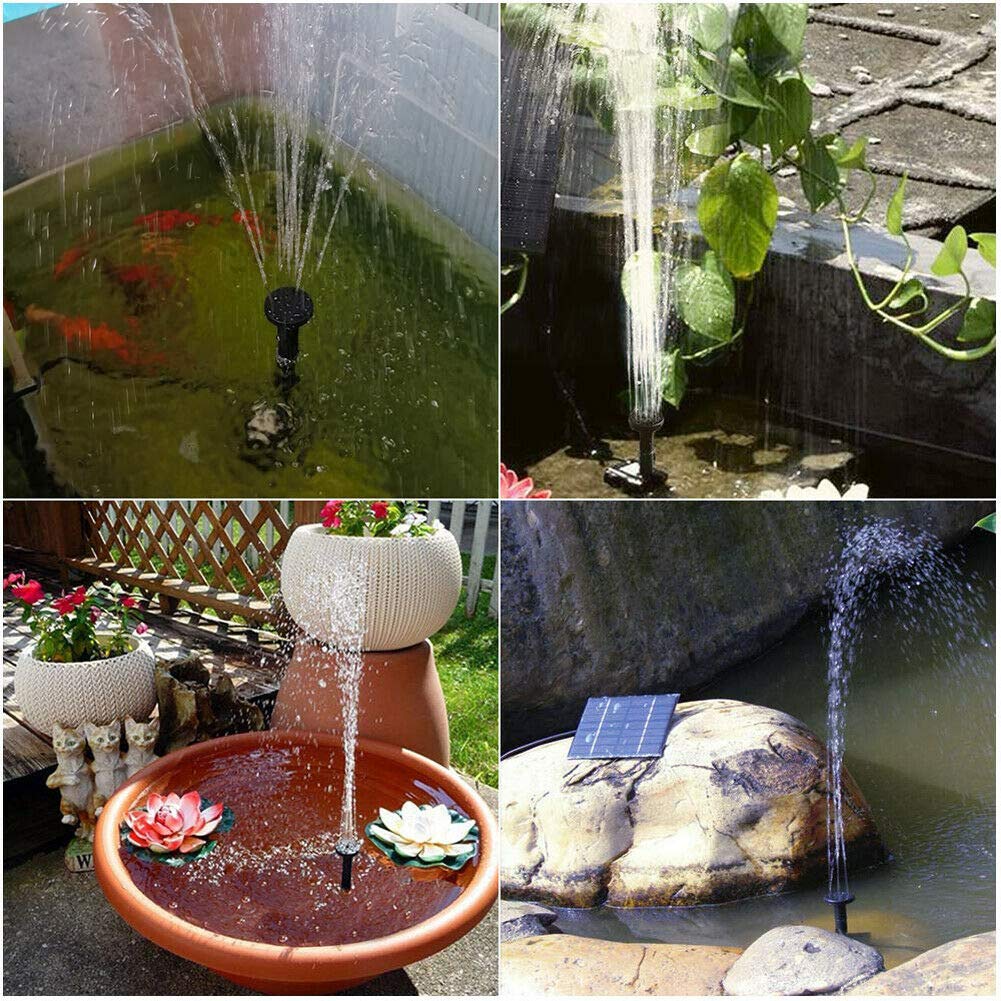 Solar Fountain - Panel Water Pump for Bird Bath Solar Panel Kit Outdoor Fountain for Outdoor Small Pond, Patio Garden and Fish Tank