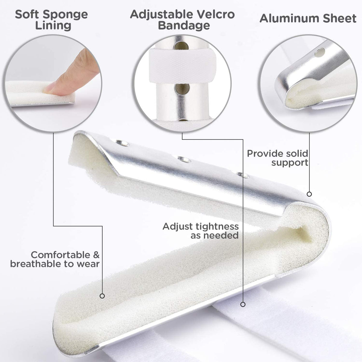 Sopito Finger Splint, 7 Pack Finger Brace for Knuckle Immobilization