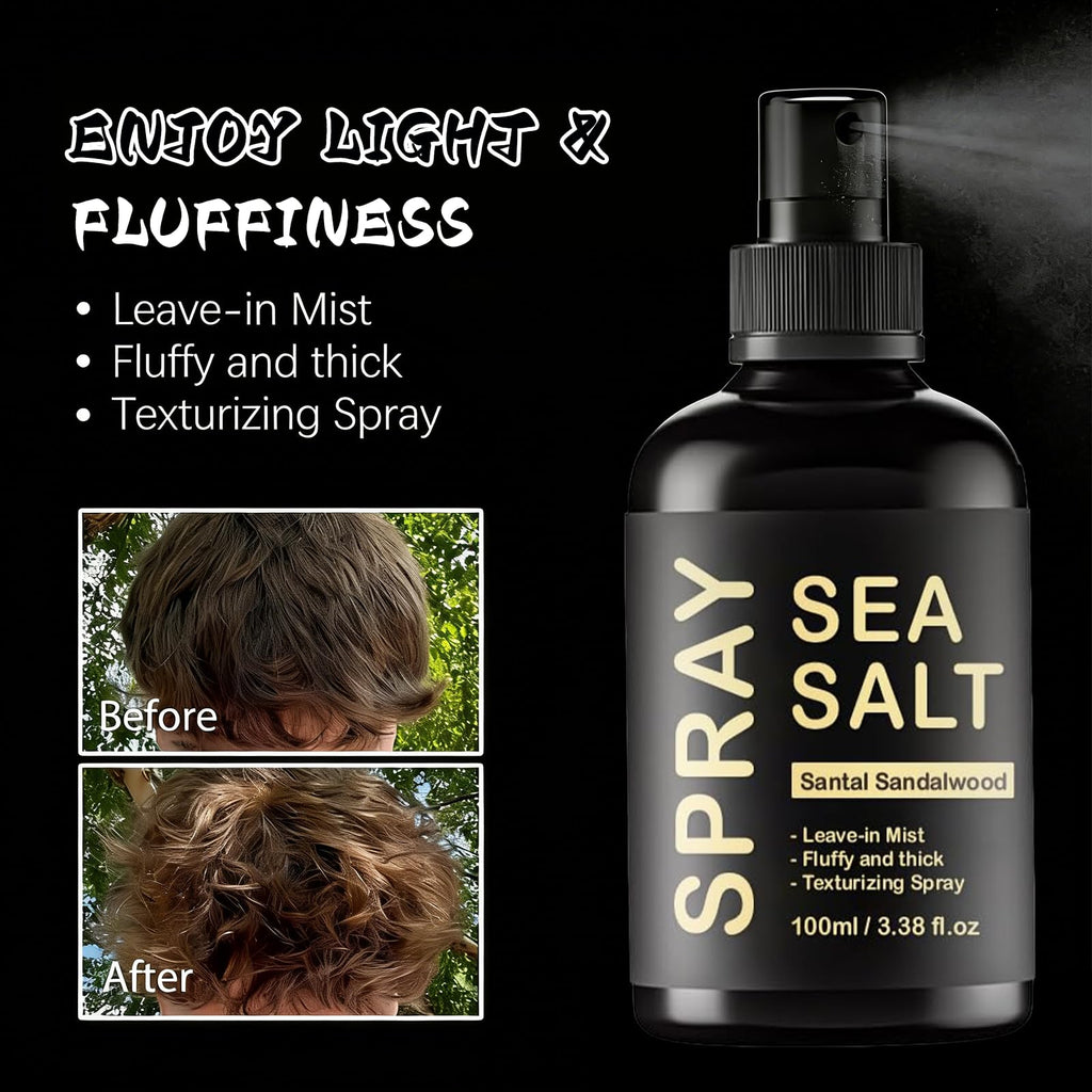 Sea Salt Spray for Men Volumizes & Texturizes & Lifts Keratin Sea Salt Spray for Hair Natural Curls and Waves Hair Light & Non-Greasy 3.38 fl oz