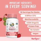 MARYRUTH'S USDA Organic Probiotic Gummies Probiotic Digestive Support | Immune Support | Digestive & Gut Health Supplement | 5 Billion CFU | Vegan | Non-GMO | Gluten Free | 60 Count