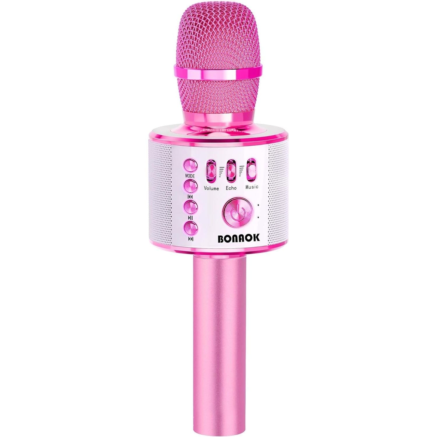 Buy now BONAOK Wireless Bluetooth Karaoke Microphone, 3-in-1 Portable Handheld Mic Speaker Machine for All Smartphones, Gifts to Girls Boys Kids Adults All Age Q37(Black Gold) Light Pinkcolor at indiglob india