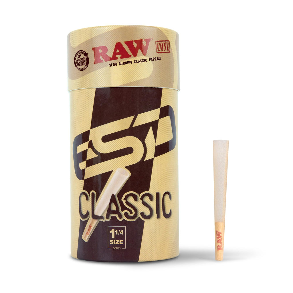 RAW Cones Classic 1-1/4 Size 84mm - 150 Pack Pre Roll Rolling Paper