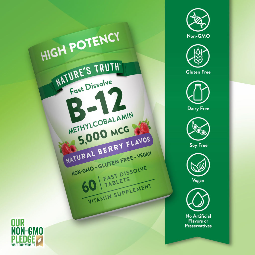 Nature's Truth B12 Vitamin | 5000 mcg | 60 Tablets