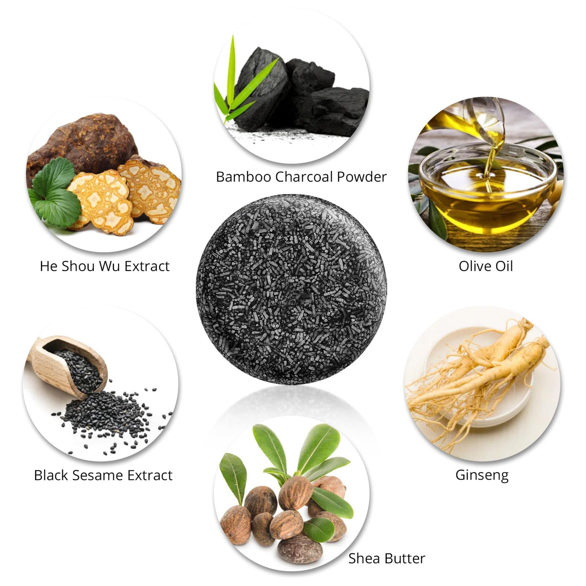 Gray Hair Reverse Bar Black Soap For Gray Hair Darkening Shampoo Bar, Natural Black Soap for Hair & Beard Darkening, Moisturizing & Scalp Care for Men Women 2PACK