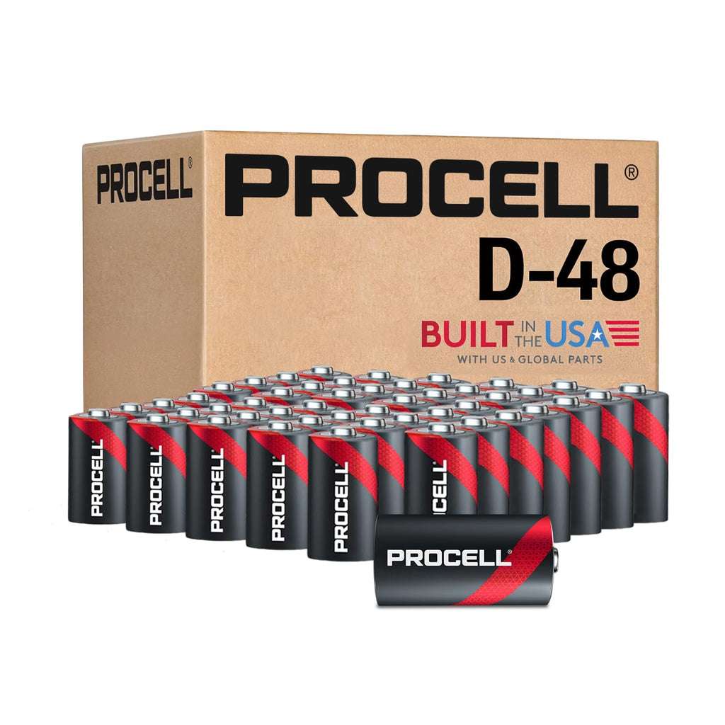 PROCELL D Cell Alkaline Batteries, 1.5V, 48 Pack for Professional Devices