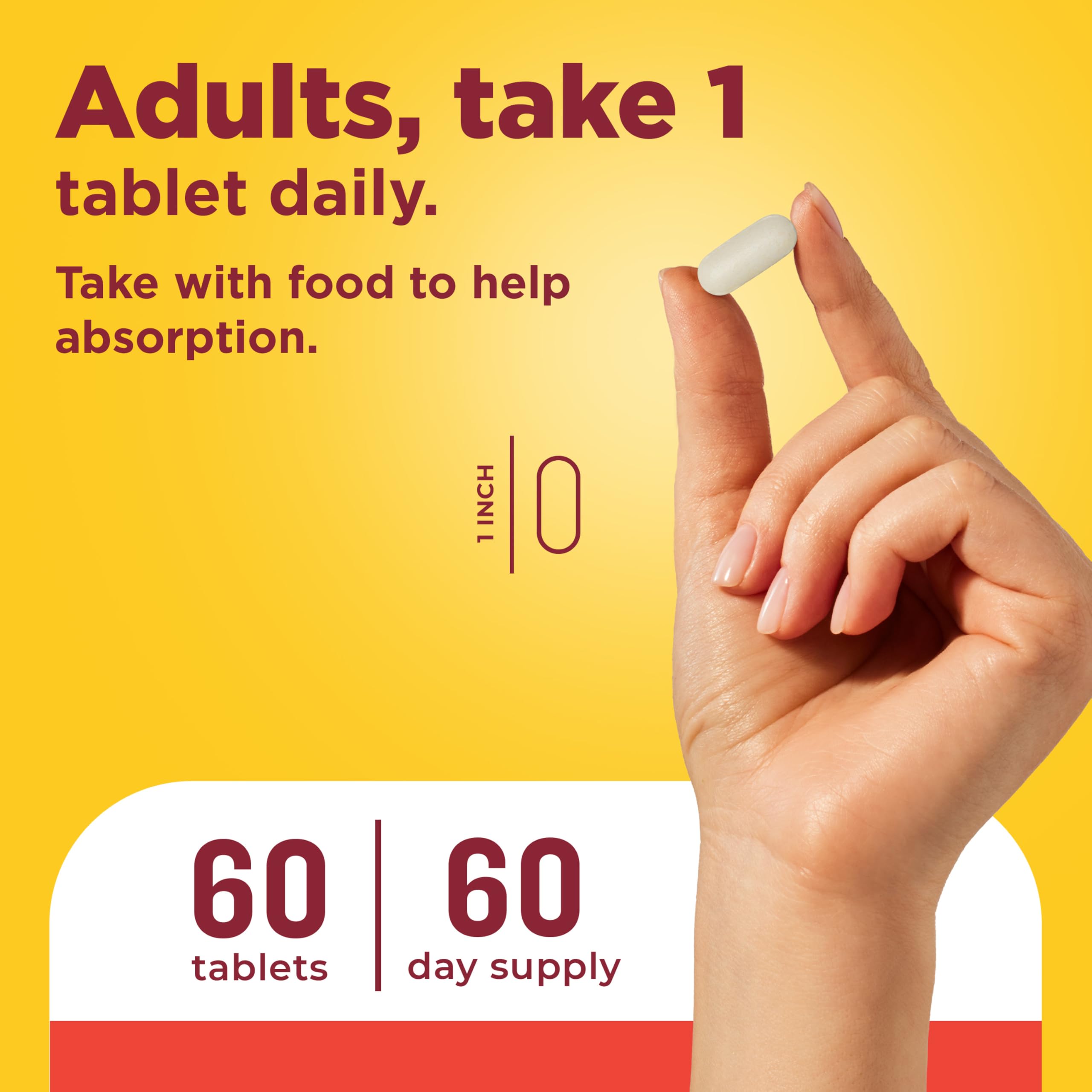 Nature Made Super C Tablets with Vitamin D3 and Zinc, 60 Tablets | Adult Vitamin C Immune Support Supplement, For Daily Immune Support and Antioxidant Support, 60 Day Supply