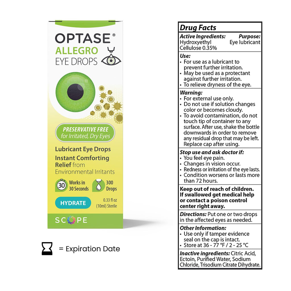 Optase® Allegro Lubricant Eye Drops, 0.33 fl oz