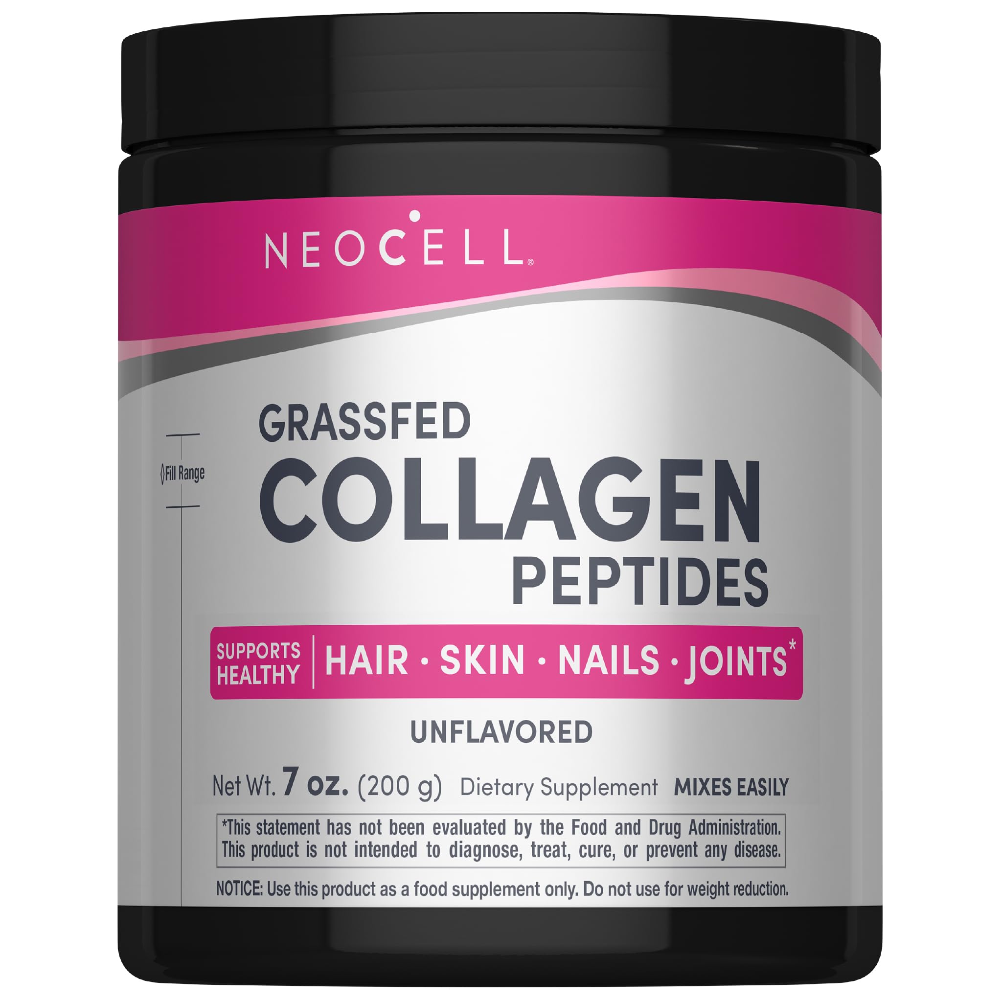 NeoCell Grassfed Collagen Peptides Powder | 14 oz | Unflavored | for Women and Men | Hair, Skin, & Nails