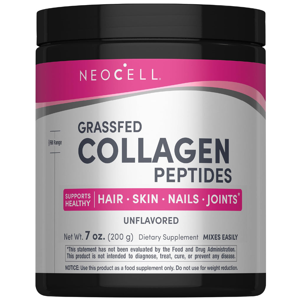 NeoCell Grassfed Collagen Peptides Powder | 14 oz | Unflavored | for Women and Men | Hair, Skin, & Nails