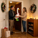23 Inch White Large Goose Garden Statue, Plastic Geese Figurine
