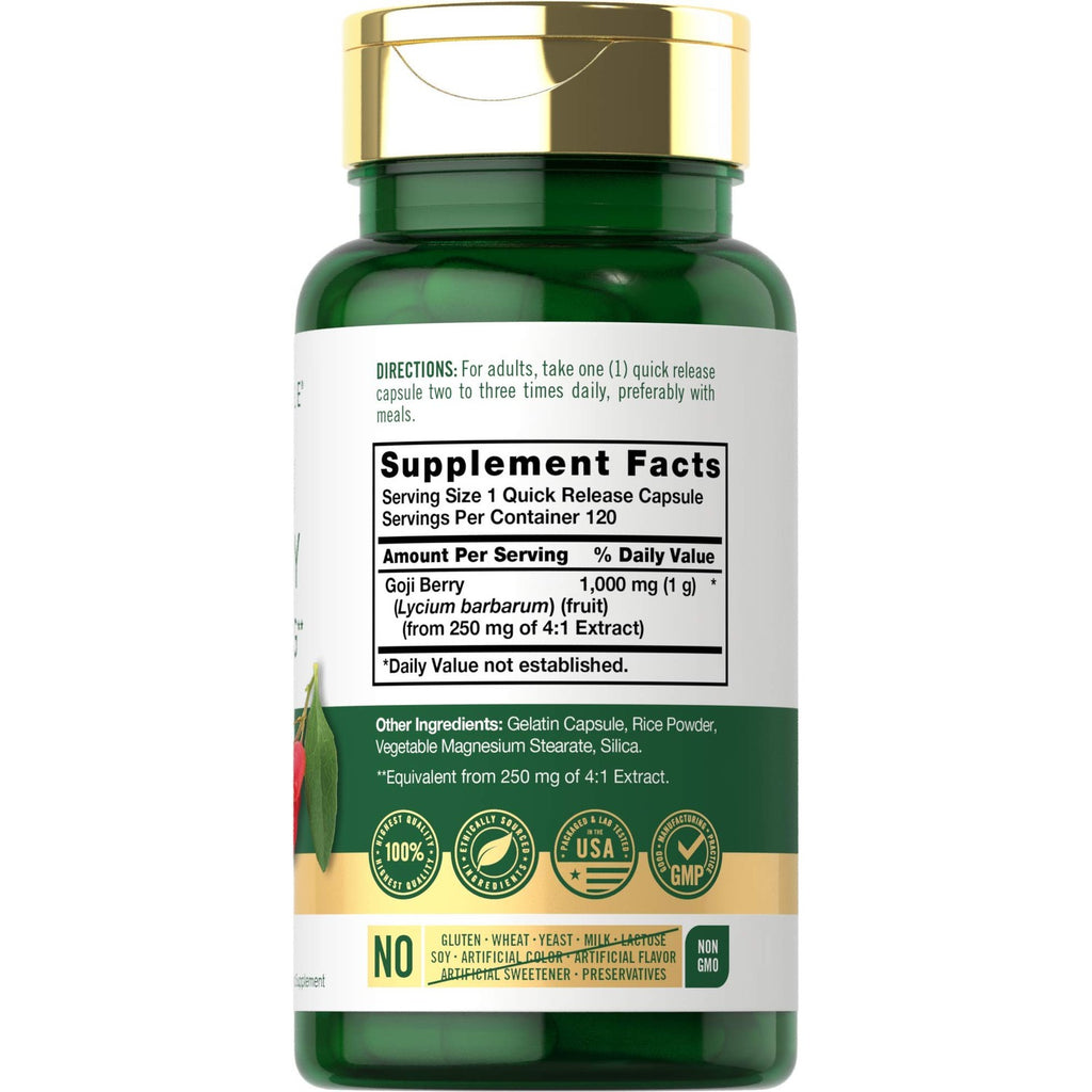 Buy now Carlyle Goji Berry | 120 Capsules | Concentrated Extract from Wolfberry Plant | Non-GMO, Gluten Free at indiglob india